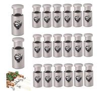 Brochetas de metal, 20 piezas de brochetas BBQ Cuestres de pinzas de metal cilíndrico Spring Kabob Hebilla Non skid clips para rejillas múltiples hebillas para carne y sesgo de vegetales seguro