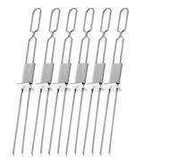 Brochetas de Metal Tenedor de barbacoa semiautomático, herramientas for, portátil for exteriores, Camping, Picnic, equipo 2 cabezales Metal, 2-6 uds(6PCS)