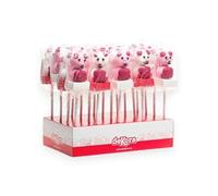 Brochetas de Ositos de Nube - Expositor con 20 Brochetas de Espuma Dulce de 35 g, Golosinas Marshmallow en Forma de Ositos y Corazones