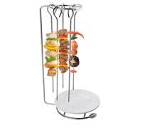 brochetas,Estante Colgante de Acero Inoxidable,Soporte Vertical para Pinchos de Barbacoa,Pinchos Barbacoa Acero Inoxidable con Soporte para,24 cm de Largo,adecuadas para Fiestas de Barbacoa