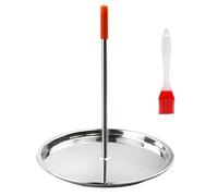 Brochetas verticales para barbacoa, de acero inoxidable, para asar pollo, para ahumadero de carbón vegetal, soporte de asado vertical para pavo, kebab