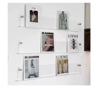 Brochure Display Stand Magazine Rack Magazine Holder Clear Acrylic, Wall Hanging Brochure Stand/Literature Rack, 3 Tier Compact Booklet Display Stand, for Mudroom Shopping Malls ( Size : Length 60cm/2