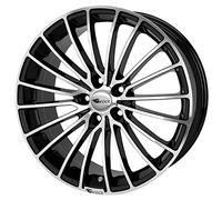 Brock Ruedas B24 de aluminio delanteras pulidas negras, 8 x 18 ET 35 x 112.00, diámetro del cubo 66.60, 1 pieza