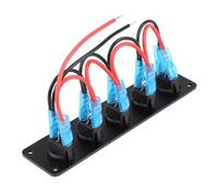 Broco Panel Interruptor, 12-24 5 Gang, Ronda Dash Rocker interruptor eléctrico del panel LED azul for el barco rv Marina