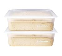 Brod & Taylor Contenedor de prueba (paquete de 2) con capacidad de 6 litros, se adapta hasta 3000 gramos de masa, caja de elevación de masa para pan, masa madre y pizza (apto para lavavajillas, sin
