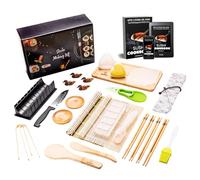 Brodevet Kit Sushi NOVEDAD 2025, 29 Piezas con GUÍA PRÁCTICA y COOKBOOK, Sushi Maker Profesional, Kit para Hacer Sushi con Esterilla, Palillos Japoneses y Alga Nori, Ideal para Principiantes