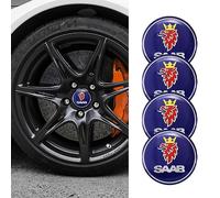 BROHN 4 Uds 56mm Emblema de Coche tapacubos de Rueda Pegatinas de Metal Accesorios para SAAB Scania 93 95 9000 900 9-4X 9-7X 9-2X 9-X 600 99 97 Monste