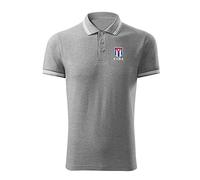 BroiderStudio Cuba Revolution Flag Gris Gris Bordado Diseño Original Logo Polo Shirt Premium Class Hombres Size S