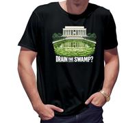 BroiderStudio Drain The Swamp antitrump Fun Memorial Pool Camiseta de Hombre Negra Size 3XL