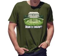 BroiderStudio Drain The Swamp antitrump Fun Memorial Pool Camiseta Verde Militar para Hombre Size 3XL
