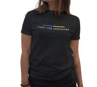 BroiderStudio Fight Like Ukrainians Camiseta de Mujer Negra Size M