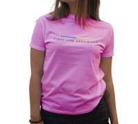 BroiderStudio Fight Like Ukrainians Camiseta Rosa para Mujeres Size S