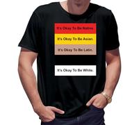 BroiderStudio It's Okay To Be Yourself Native White Equality Sarcastic Camiseta de Hombre Negra Size XXL