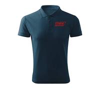 BroiderStudio Stark Industries Iron Man Super Hero Navy Embroidered Design Original Logo Polo Pique Shirt Premium Class Men Size XXL
