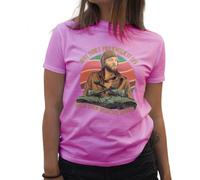 BroiderStudio Why Don't You Knock It Off with Them Negative Waves Camiseta Rosa para Mujeres Size L