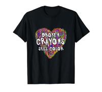 Broken Crayons Still Color Mental Health Awareness Camiseta gráfica económica, Hombre, Negro, S