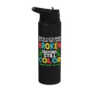 Broken Crayons Still Color Mental Health Awareness Men Women Stainless Steel Insulated Water Bottle