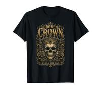 Broken Crown Kings Die Too Disfraz de Calavera gótica para Halloween Camiseta