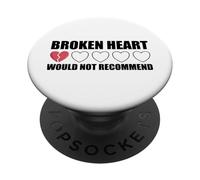 Broken Heart Would Not Recommending Funny Anti Valentine PopSockets PopGrip Adhesivo