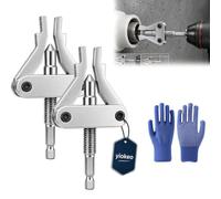 Broken Pipe Thread Extractor Tool,3-In-1 Drill-Powered Heavy Duty Universal Hex Shank Broken Pipe Extractor with Adjustable Jaws Tool, for 1/2" 3/4" 1" Pipes Nipple Removal Tool Home Repairs (2PCS)