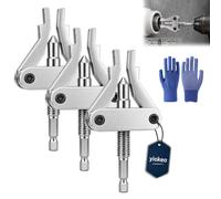 Broken Pipe Thread Extractor Tool,3-In-1 Drill-Powered Heavy Duty Universal Hex Shank Broken Pipe Extractor with Adjustable Jaws Tool, for 1/2" 3/4" 1" Pipes Nipple Removal Tool Home Repairs (3PCS)