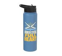 BROKEN STICKS FULL HEART Camiseta Bateria Regalo Stainless Steel Insulated Water Bottle
