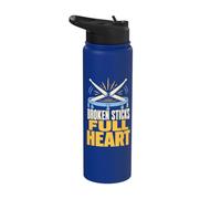 BROKEN STICKS FULL HEART Camiseta Bateria Regalo Stainless Steel Insulated Water Bottle
