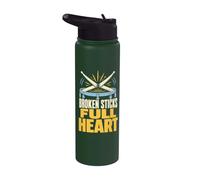 BROKEN STICKS FULL HEART Camiseta Bateria Regalo Stainless Steel Insulated Water Bottle