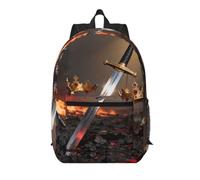 Broken Sword Crown - Mochila de viaje ligera de 17 pulgadas con bolsillos | Resistente al agua y duradera. Se adapta a tabletas portátiles. Para el trabajo, viajes, deportes.