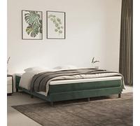 Brokky Cama Box Spring con colchón Estructura Cama Muebles de Dormitorio Terciopelo Verde Oscuro 180x200 cm