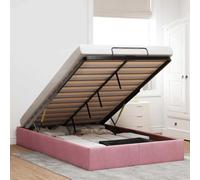 Brokky Cama tapizada 120x190 cm Cama Canape 120x190 cm Cama Doble con canapé, con somier y Base, Cama Juvenil-Rosa-120 x 190 cm