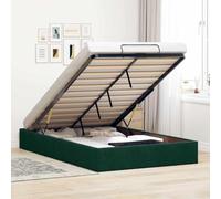 Brokky Cama tapizada 120x190 cm Cama Canape 120x190 cm Cama Doble con canapé, con somier y Base, Cama Juvenil-Verde oscuro-120 x 190 cm