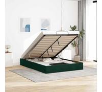 Brokky Cama tapizada 140x190 cm Cama Canape 140x190 cm Cama Doble con canapé, con somier y Base, Cama Juvenil-Verde oscuro-140 x 190 cm