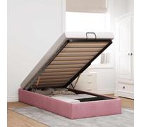 Brokky Cama tapizada 90x190 cm Cama Canape 90x190 cm Cama Doble con canapé, con somier y Base, Cama Juvenil-Rosa-90 x 190 cm