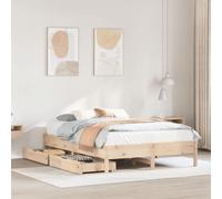 Brokky Estructura de Cama sin colchón Cama Madera Estructura Cama Bed Frame Cama de Madera Madera Maciza de Pino 120x190 cm / 3301728