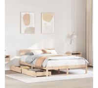 Brokky Estructura de Cama sin colchón Cama Madera Estructura Cama Bed Frame Cama de Madera Madera Maciza de Pino 140x190 cm / 3301506