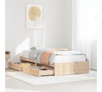 Brokky Estructura de Cama sin colchón Cama Madera Estructura Cama Bed Frame Cama de Madera Madera Maciza Pino 75x190 cm / 3301646