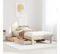 Brokky Estructura de Cama sin colchón Cama Madera Estructura Cama Bed Frame Cama de Madera Madera Maciza Pino 75x190 cm / 3309860