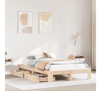 Brokky Estructura de Cama sin colchón Cama Madera Estructura Cama Bed Frame Cama de Madera Madera Maciza de Pino 135x190 cm / 3309014