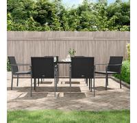 Brokky Juego Comedor jardín 7 Piezas y Cojines Conjunto Jardin Exterior Muebles de terraza Mesa y sillas terraza ratán sintético y Acero / 3186948