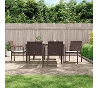 Brokky Juego Comedor jardín 7 Piezas y Cojines Conjunto Jardin Exterior Muebles de terraza Mesa y sillas terraza ratán sintético y Acero / 3186946