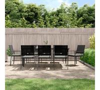 Brokky Juego Comedor jardín 9 Piezas y Cojines Conjunto Jardin Exterior Muebles de terraza Mesa y sillas terraza ratán sintético y Acero / 3187014