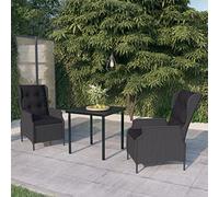 Brokky Juego de Comedor de jardín 3 Piezas Muebles de Jardin Conjunto de Jardin Exterior Set de Comedor de jardín Gris Oscuro