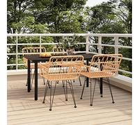 Brokky Juego de Comedor de jardín 5 Piezas Juego de Muebles de Jardin Mesa y sillas terraza Set Comedor de jardín ratán sintético 3157862