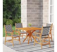 Brokky Juego de Comedor de jardín 5 Piezas Juego de Muebles de Jardin Mesa y sillas terraza Set Comedor de jardín Madera Maciza de Acacia 3087140