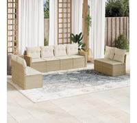 Brokky Juego de sofás de jardín con Cojines Conjunto Jardin Exterior Sofa Exterior terraza Muebles Exterior Beige 8 pzas ratán PE / 3258292