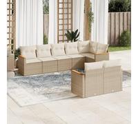 Brokky Juego de sofás de jardín con Cojines Muebles Jardin Exterior Conjunto Jardin Exterior Sofas Exteriores de Jardin Beige 8 pzas ratán PE / 3226149