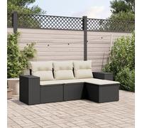 Brokky Juego de sofás jardín 4 pzas con Cojines Conjunto Jardin Exterior Muebles de Jardin Sofa Exterior terraza ratán sintético Negro / 3254803