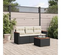 Brokky Juego de sofás jardín 4 pzas con Cojines Muebles Jardin Exterior Conjunto Jardin Exterior Sofas Exteriores de Jardin ratán sintético Negro / 3225762