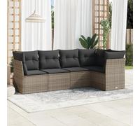 Brokky Juego de sofás jardín con Cojines Conjunto Jardin Exterior Muebles de Jardin Sofa Exterior terraza 5 pzas ratán sintético Gris / 3249439